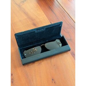 Chemistrie Magnetic Clip On Sun Shade For Eyeglass w/Magnetic Case Brown Lenses